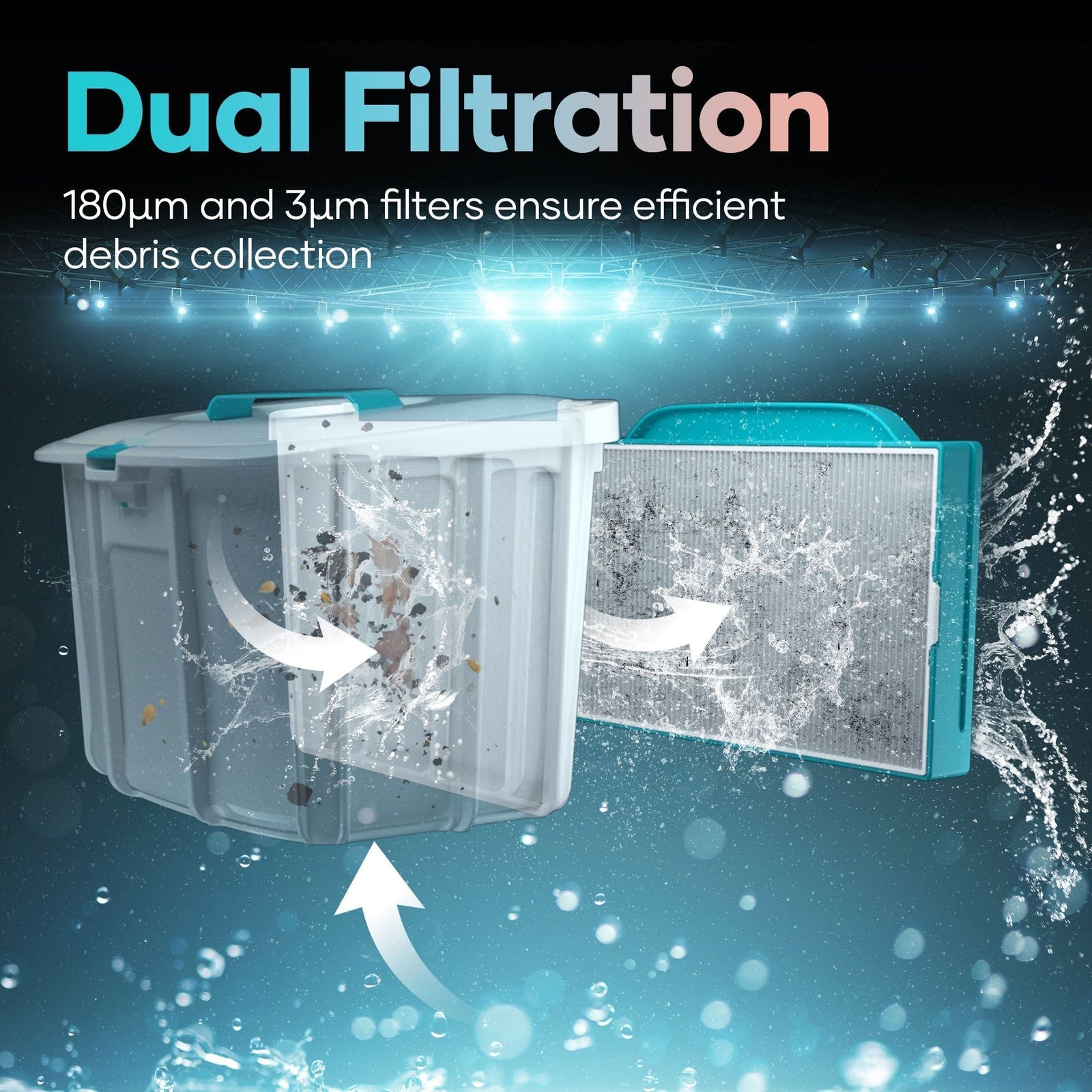 Scuba L1 Cordless Robotic Pool Cleaner, Tri-Motor, Advanced Filtration & Quick Drain, Ideal for Above-Ground Pools up to 1,100-sq.ft. N2F1 - product image 7