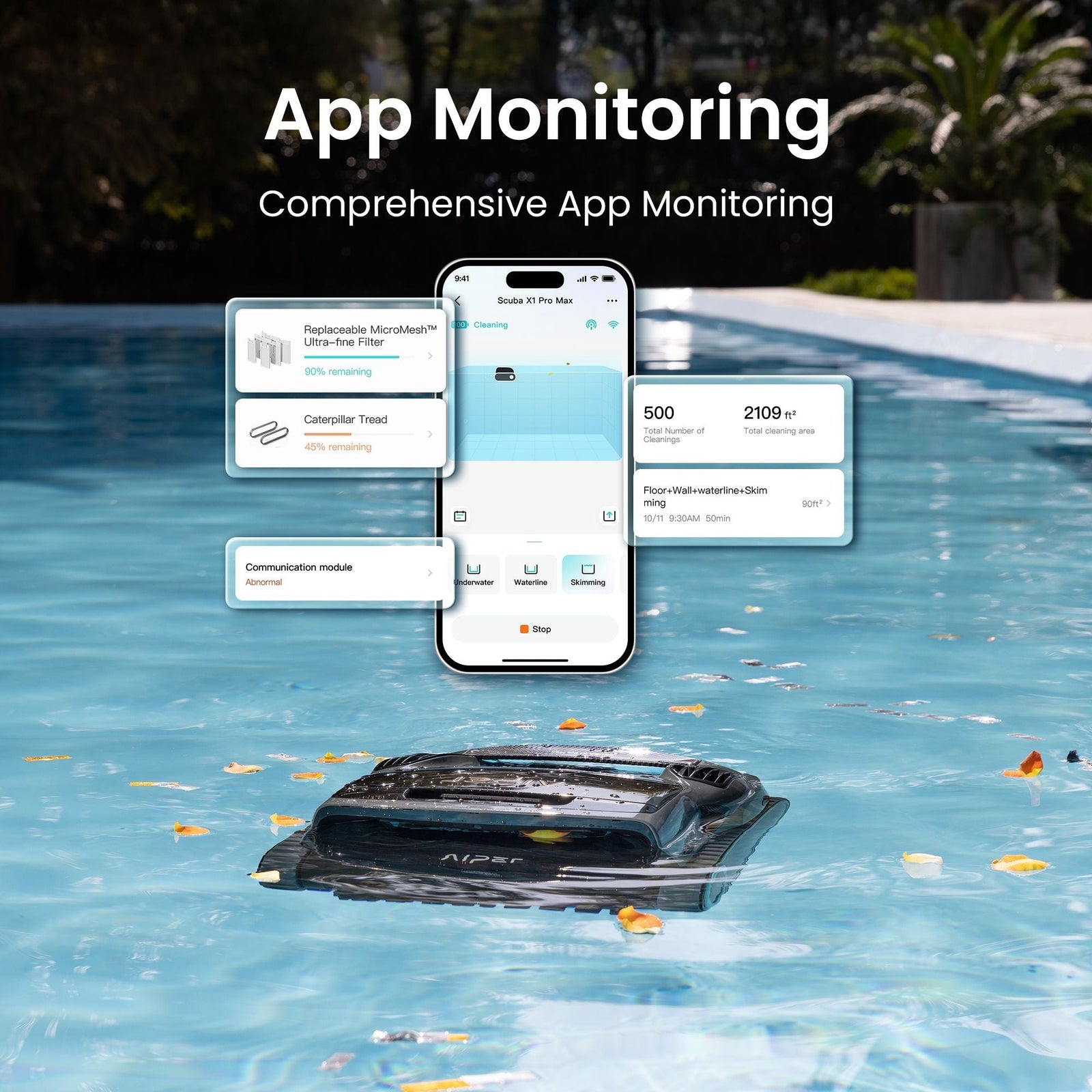 X1 Pro Max All‑In‑One Smart Cordless Robotic Pool Cleaner for Comprehensive Pool Care A8H4 - product image 8