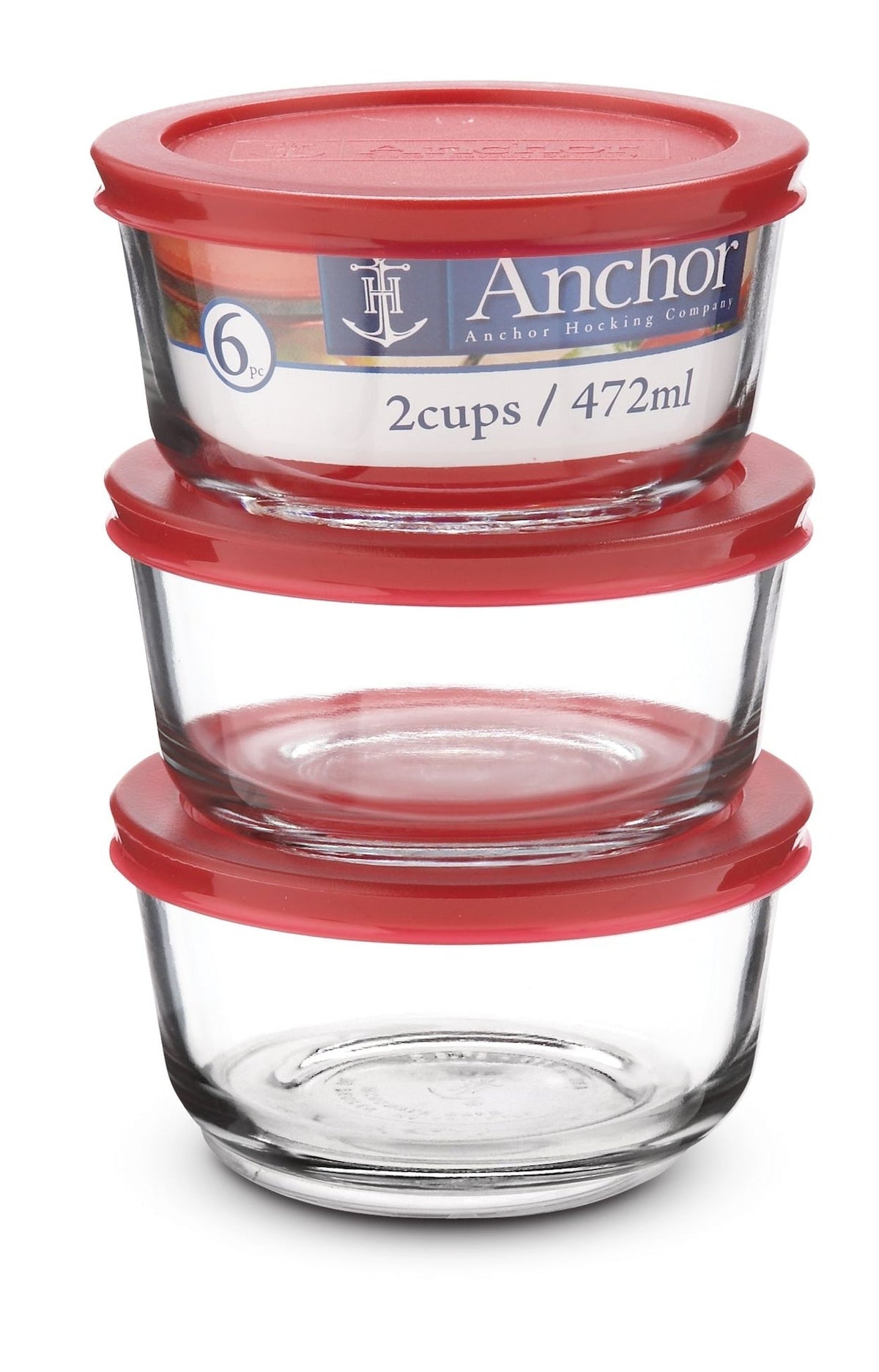 Round Glass Storage Container Set with Lids, 3 Count X4S9 - product image 1