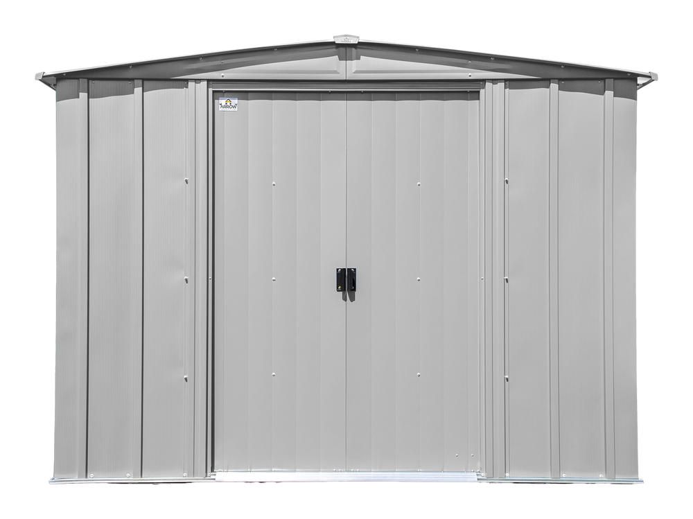 Classic 8x6-ft Flute Grey Galvanized Steel Storage Shed with Pitched Roof Y2I4 - product image 1