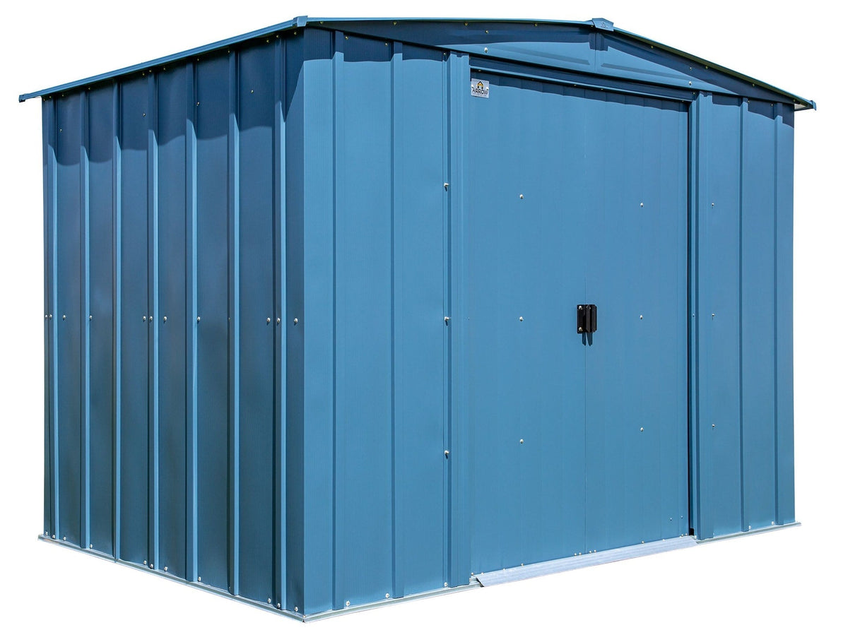Classic Galvanized Steel Storage Shed, Blue Grey, 8-ft x 6-ft E2Y0 - product image 3