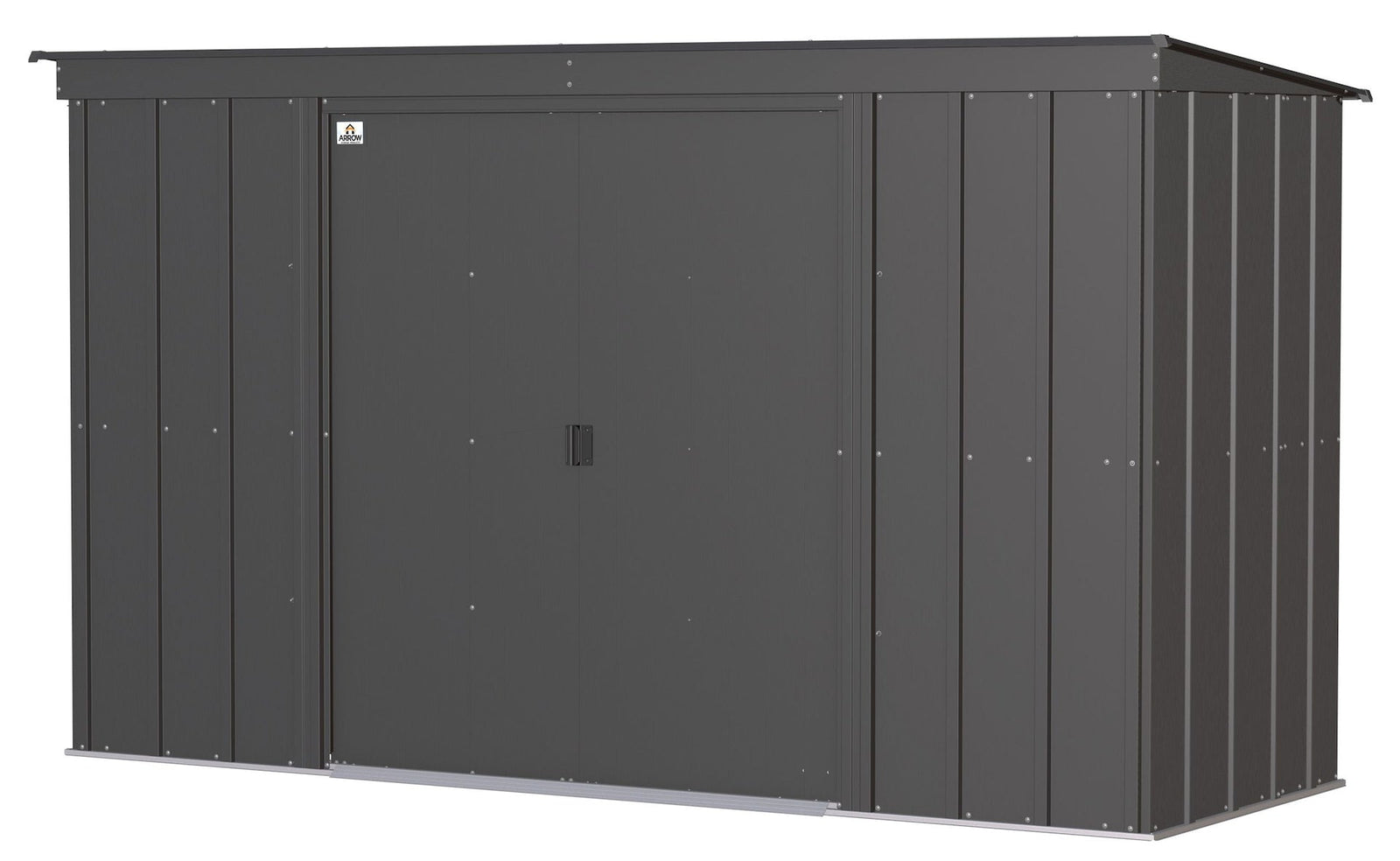 Classic Galvanized Steel Storage Shed, Charcoal, 10-ft x 4-ft G6A5 - product image 1