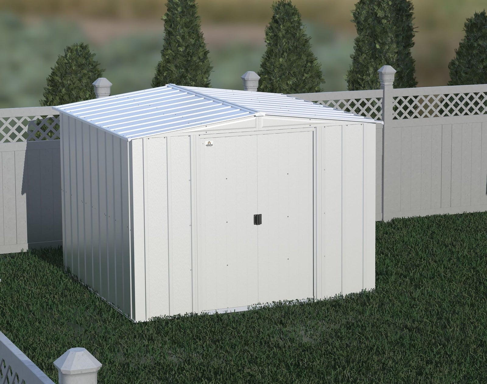 Classic Galvanized Steel Storage Shed, Flute Grey, 8-ft x 8-ft Y9I7 - product image 8