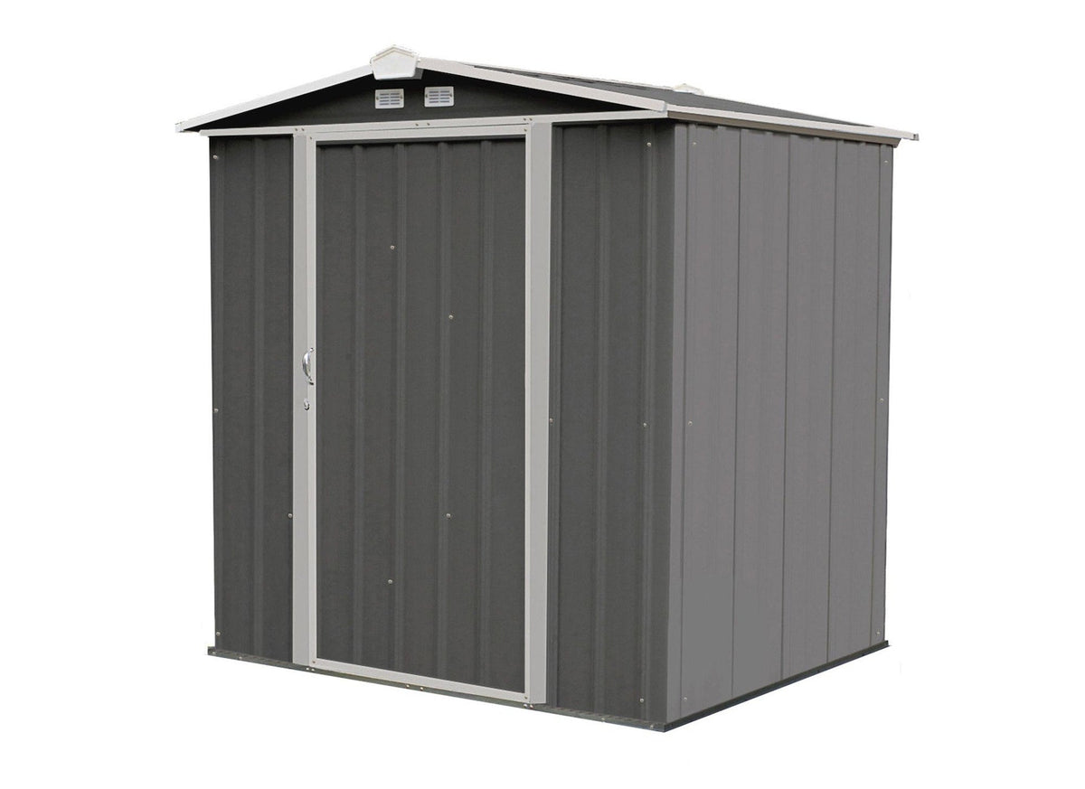 EZEE Galvanized Steel Storage Shed with Low Gable Roof, Charcoal/Cream, 6-ft x 5-ft O5Y7 - product image 1