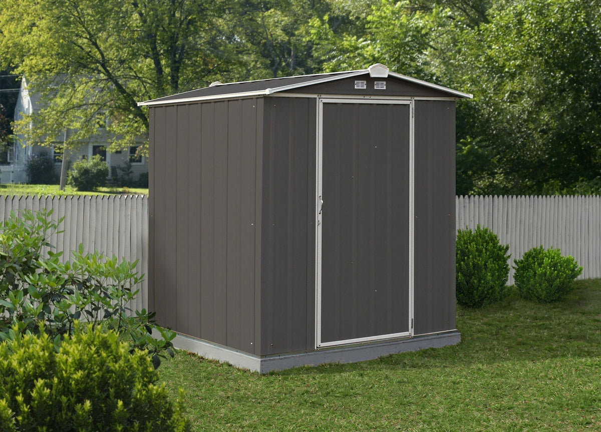 EZEE Galvanized Steel Storage Shed with Low Gable Roof, Charcoal/Cream, 6-ft x 5-ft O5Y7 - product image 6