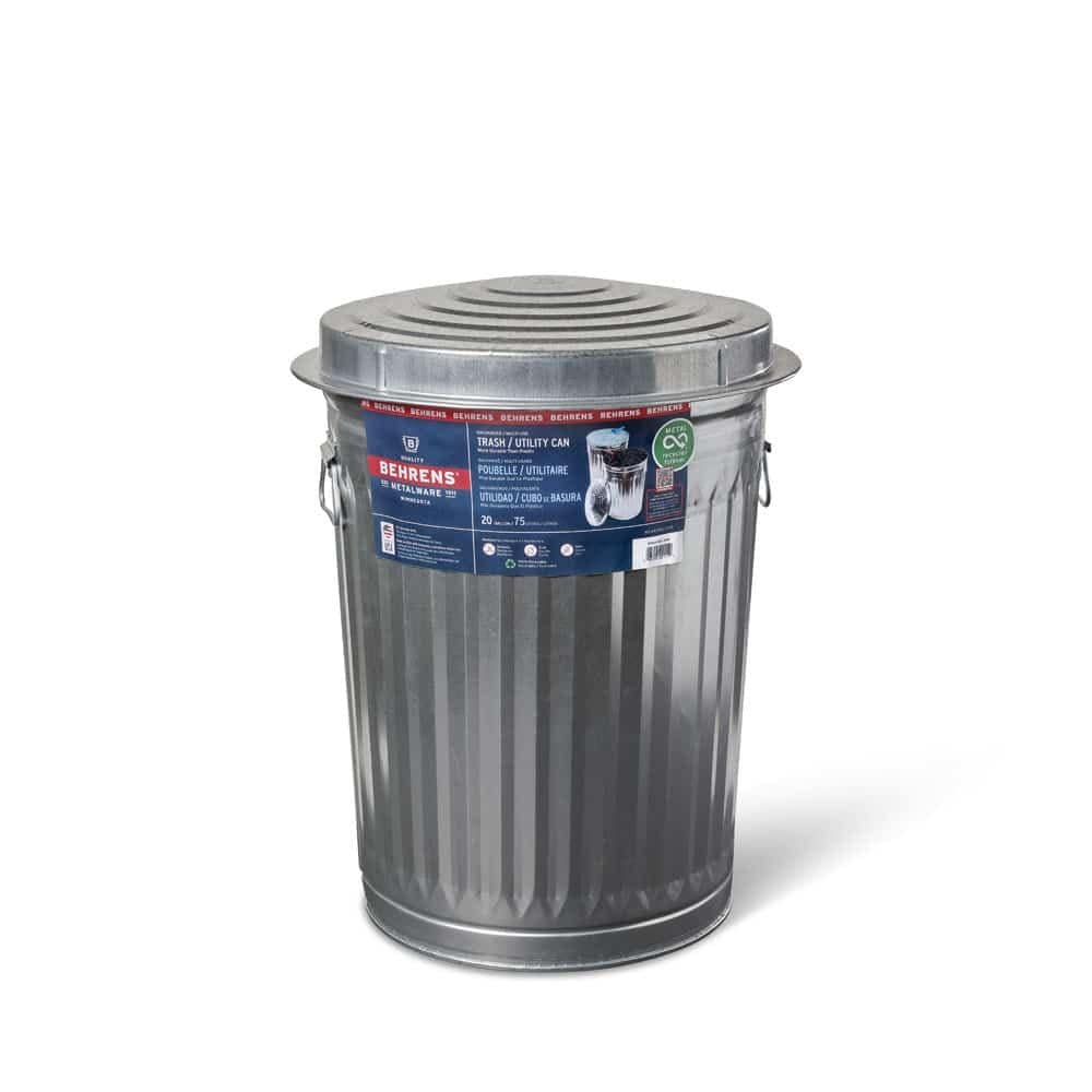 Galvanized Steel Circular Multi-Purpose Garbage Can, 75-L (19.8 US gal) X7Y7 - product image 3