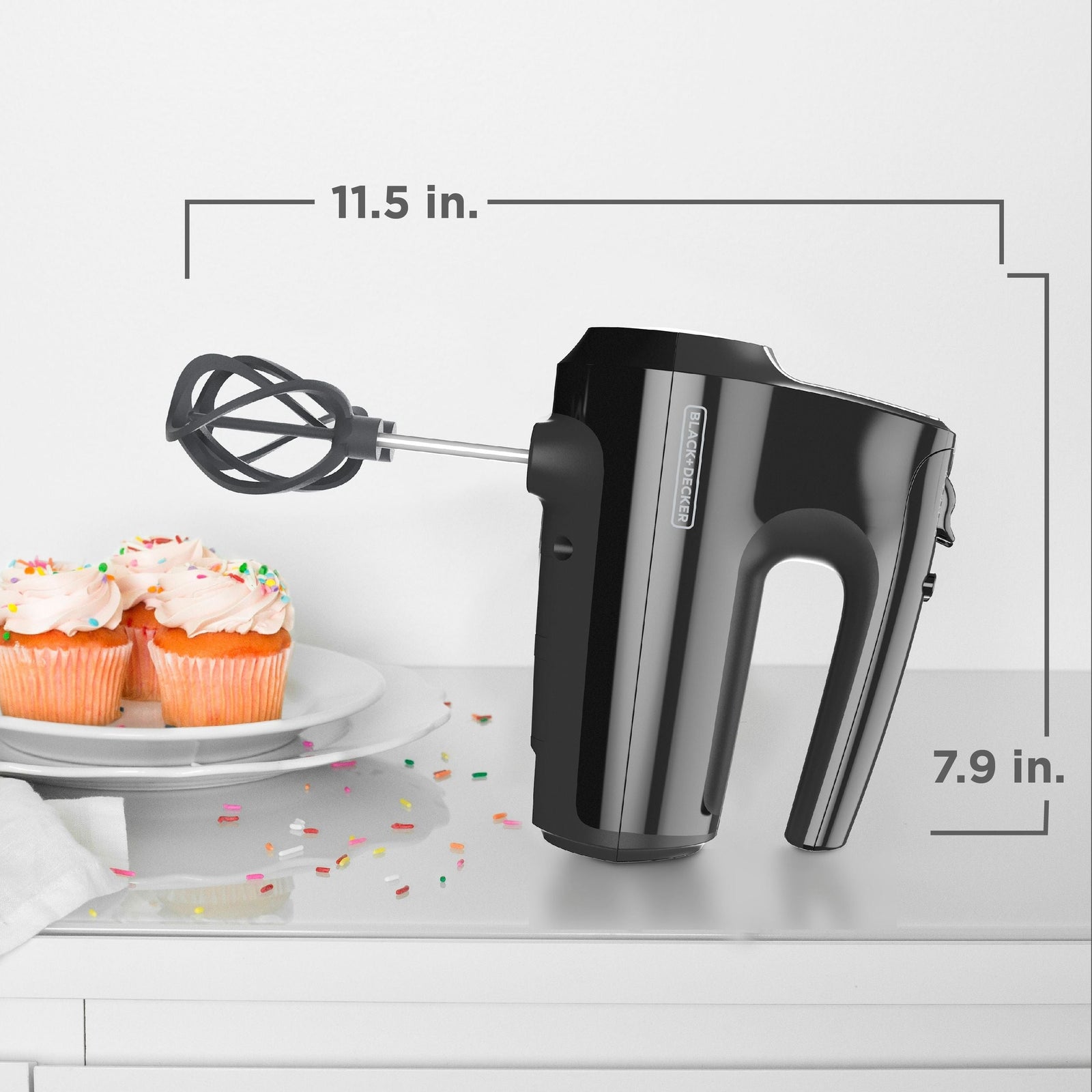 Helix Hand Mixer, Premium Performance 5 Speed Hand Mixer, Includes 5 Attachments and Case, Black B5H9 - product image 5