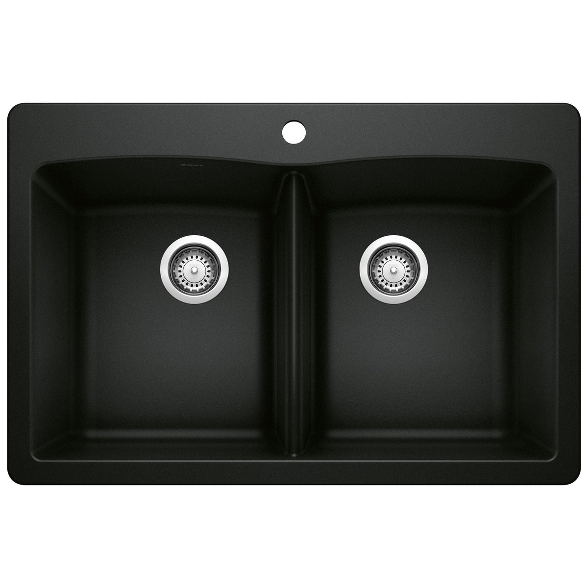 50/50 Double Bowl Dual Mount Kitchen Sink, Black, 33-in X1R9 - product image 1