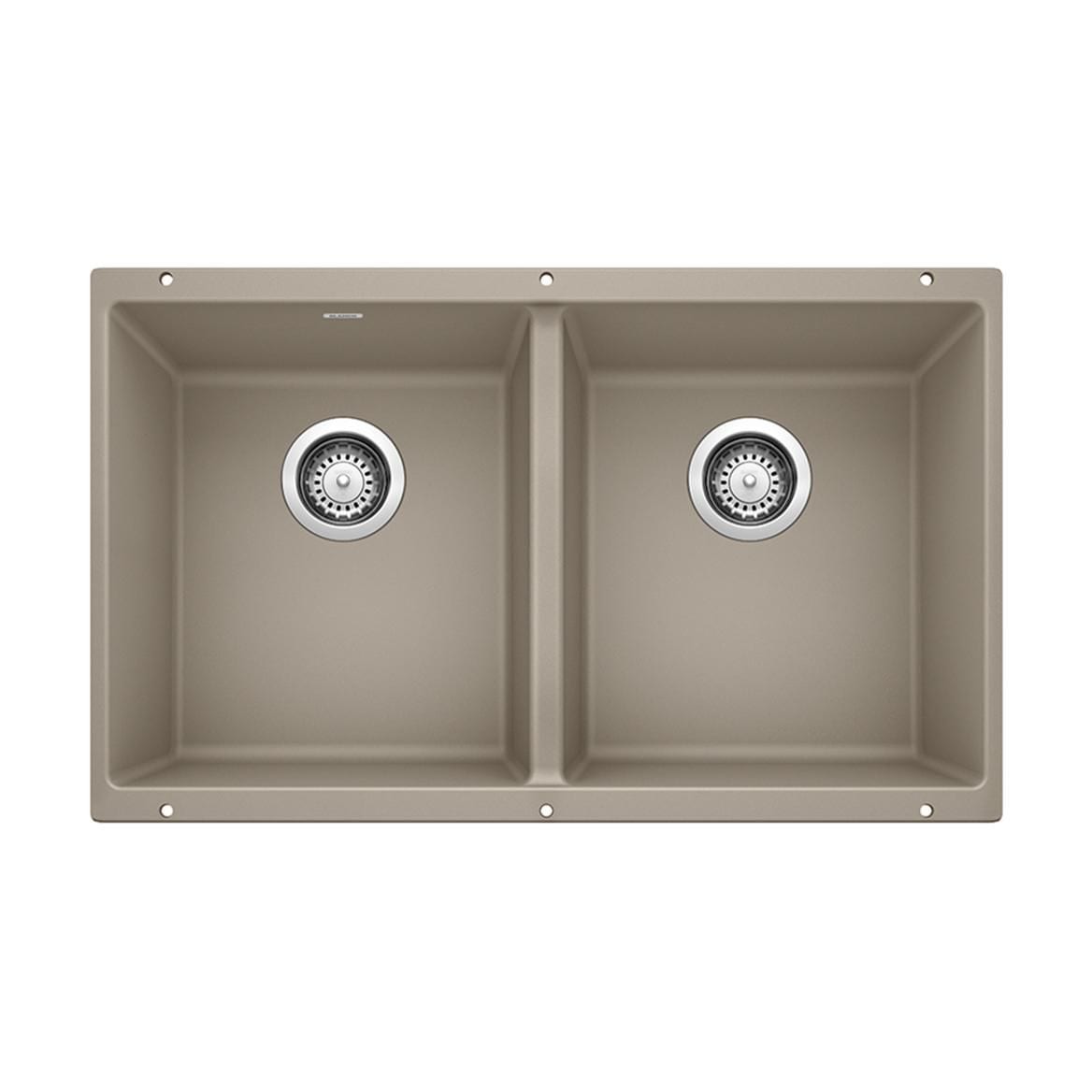 Precis SILGRANIT 29-in 50/50 Double Bowl Undermount Kitchen Sink, Truffle B7O4 - product image 1