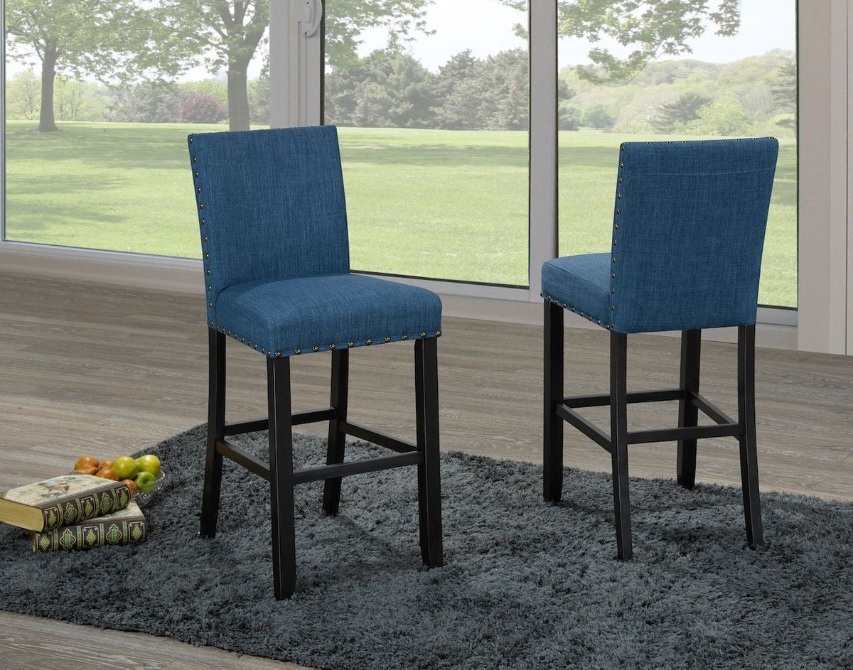 Alex Blue Counter/Bar Stool with Back Rest, 2-pc I5O3 - product image 2