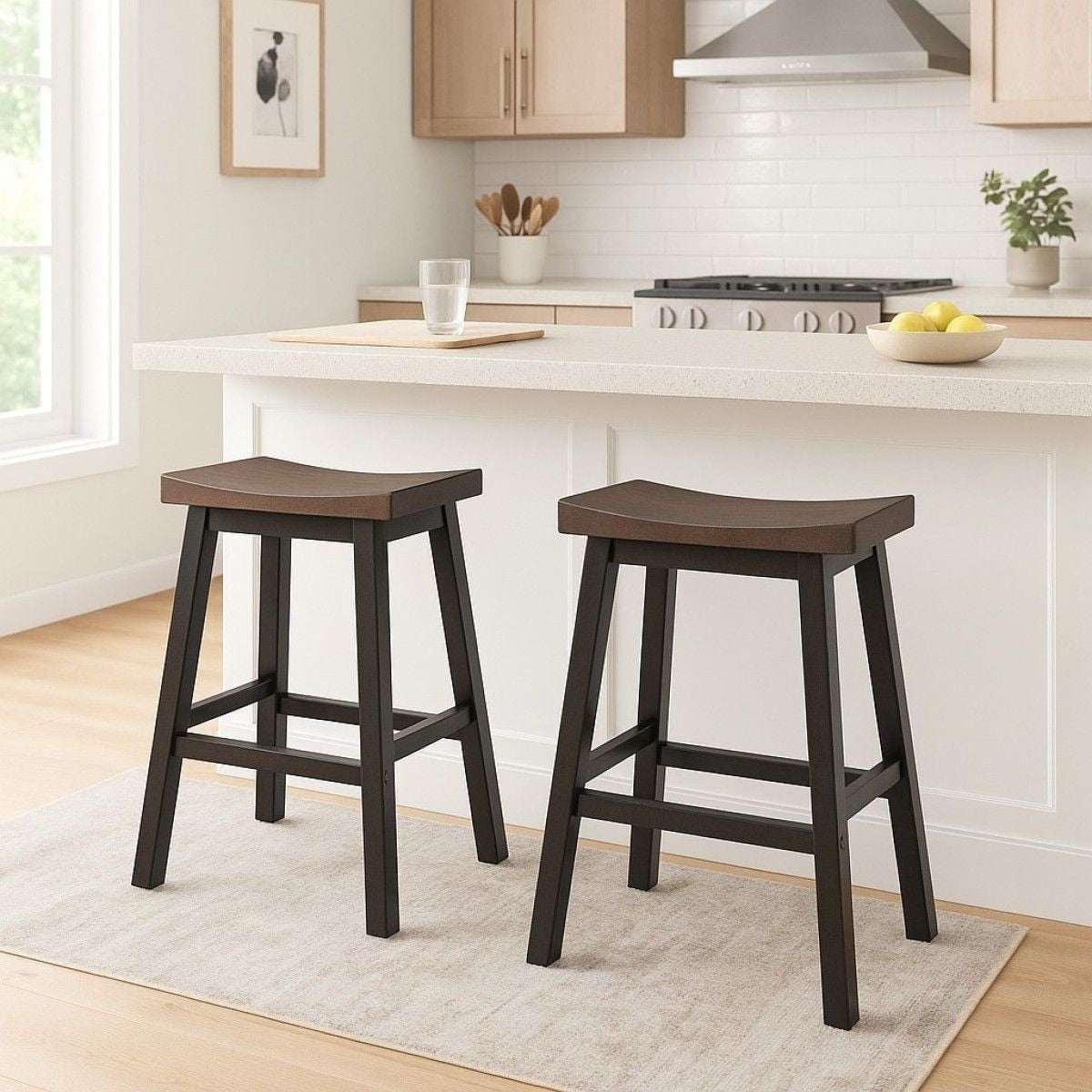 Arnold Oak/Dark Grey Counter/Bar Stool with Back Rest, 2-pc O1J3 - product image 6