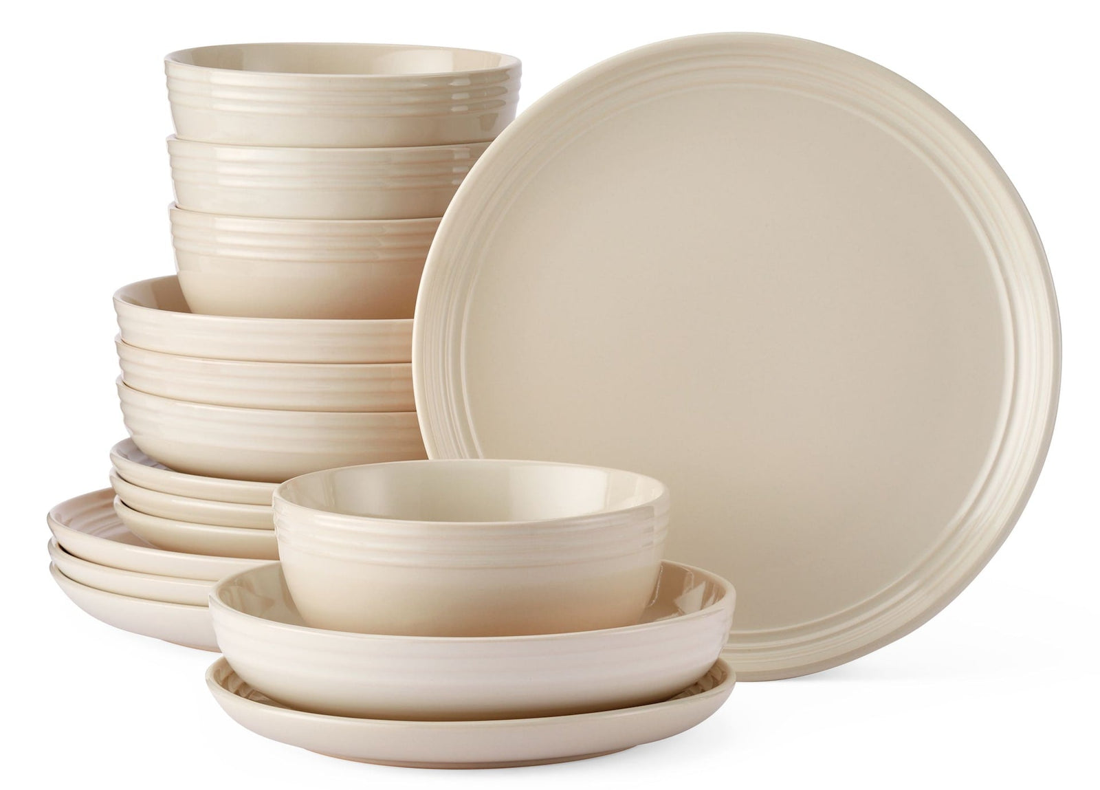 Edenhill Farmhouse Bistro Stoneware Dinnerware Set, Serves 4, 16-pc, Cream T4P4 - product image 1