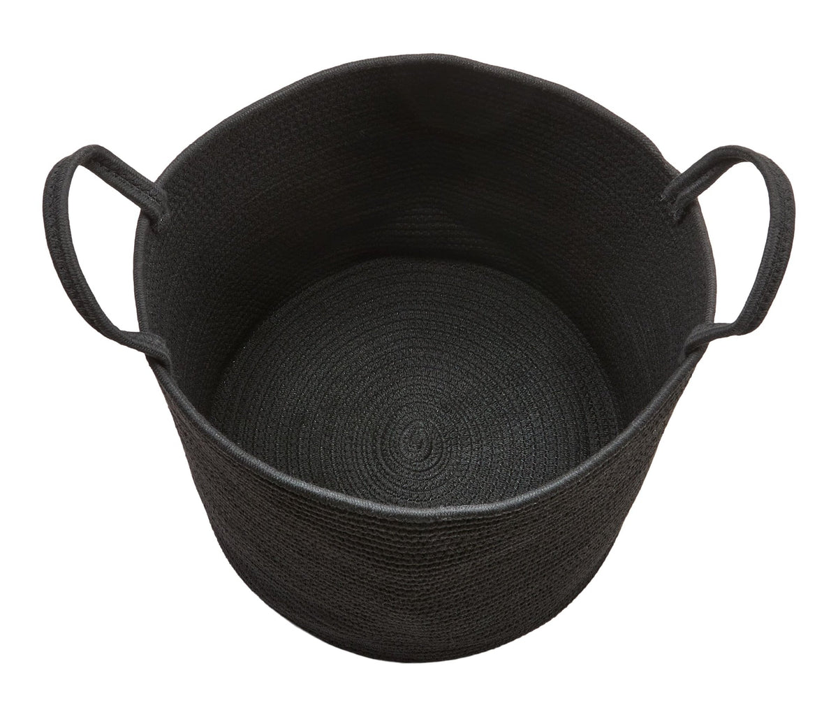 Finn Woven Cotton Rope Storage Basket, Black S9R7 - product image 1