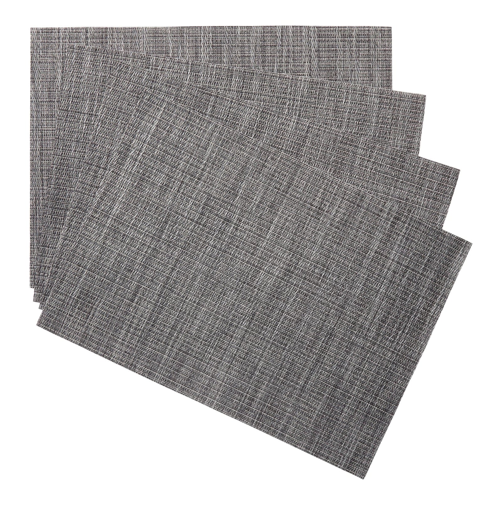Lurex Rectangle Textilene Woven Placemat, Gunmetal, 13-in x 18-in, 4-pk B9C3 - product image 1