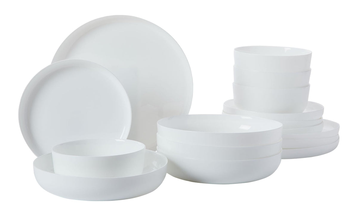 Opal Tempered Glass Modern Coupe Dinnerware Set, Serves 4, 16-pc O2N4 - product image 1