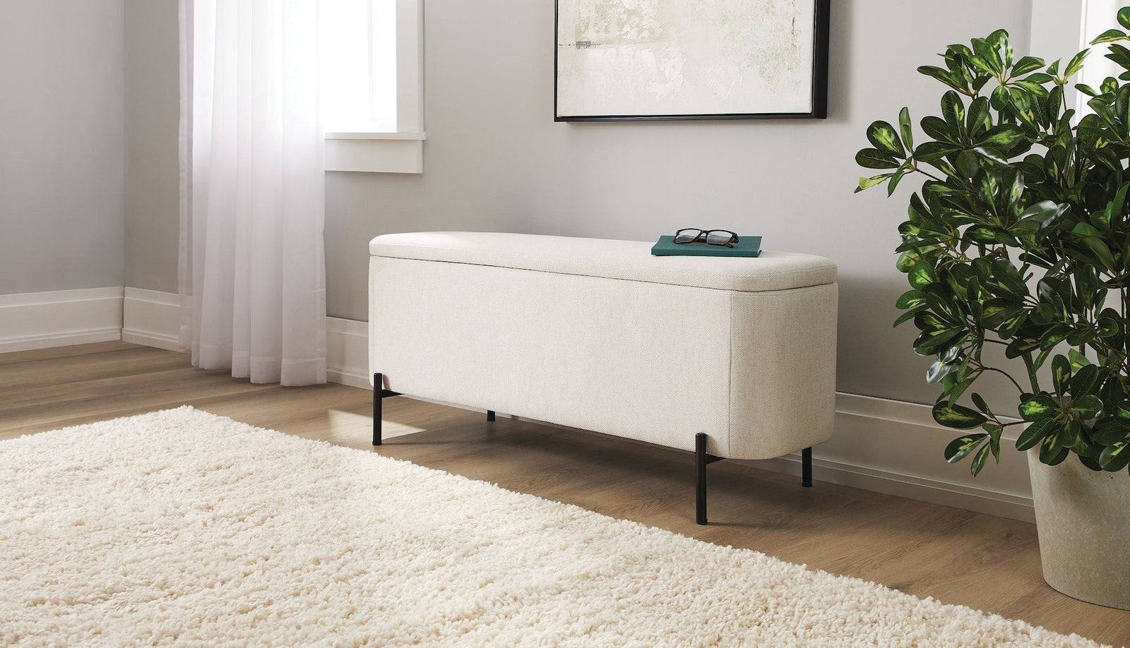 Picton Storage Bench, White H7W2 - product image 3