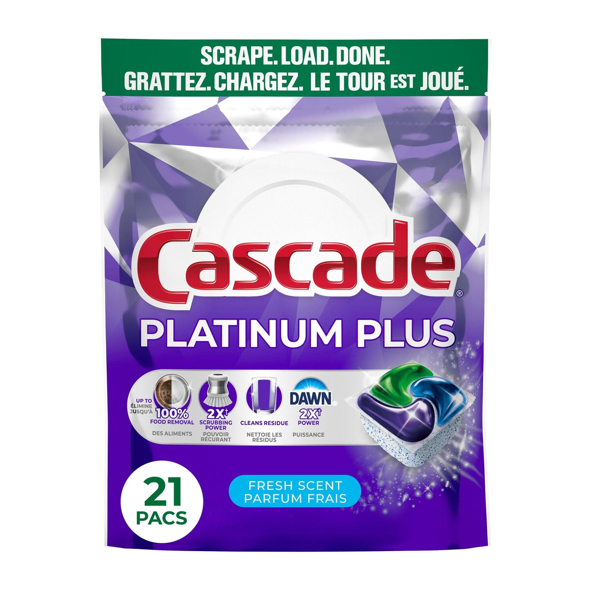 Platinum Plus ActionPacs Dishwasher Detergent Pods, Fresh, 21 Count C1T5 - product image 1