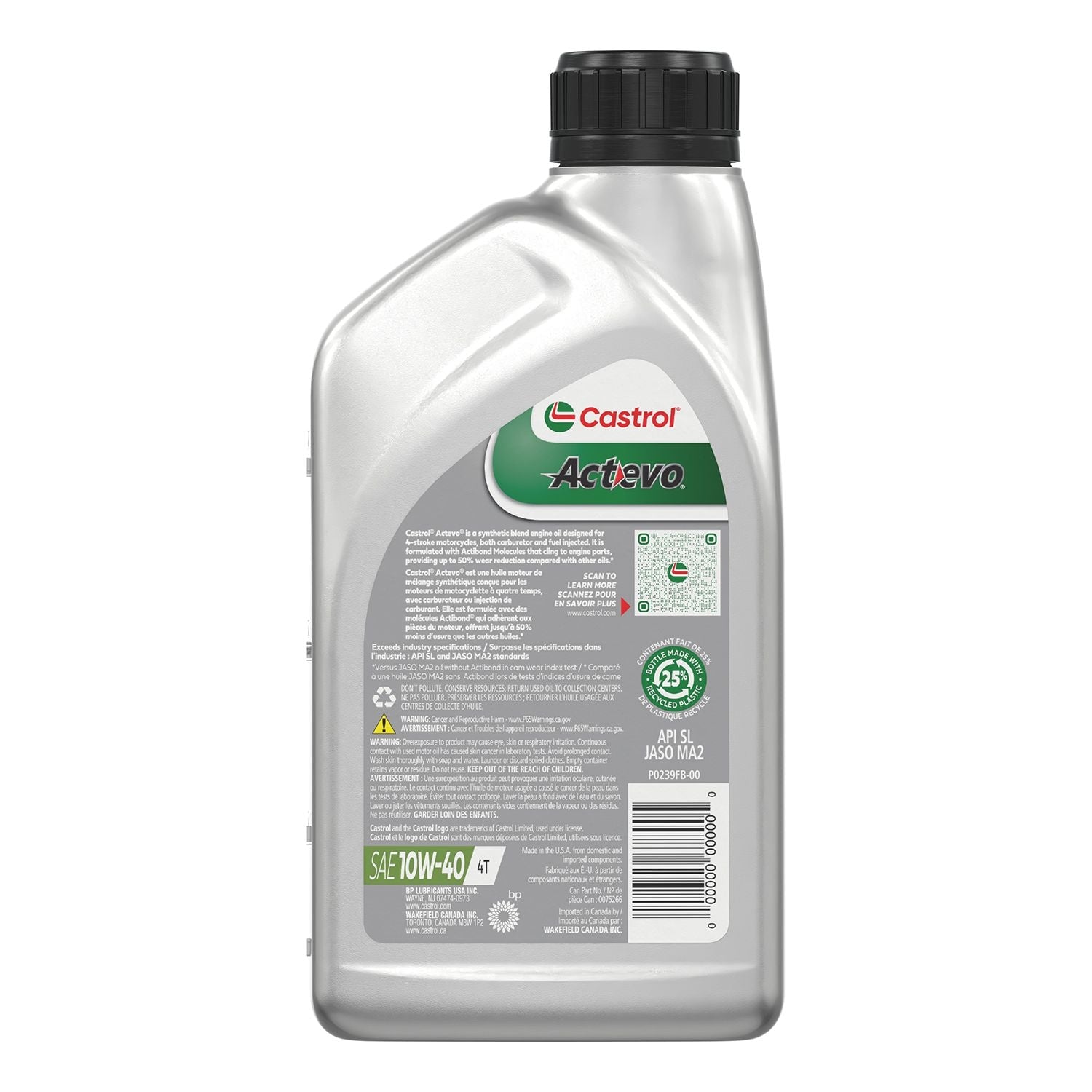 Actevo Motorcycle Oil 4T 10W40, 946-mL T3D5 - product image 2