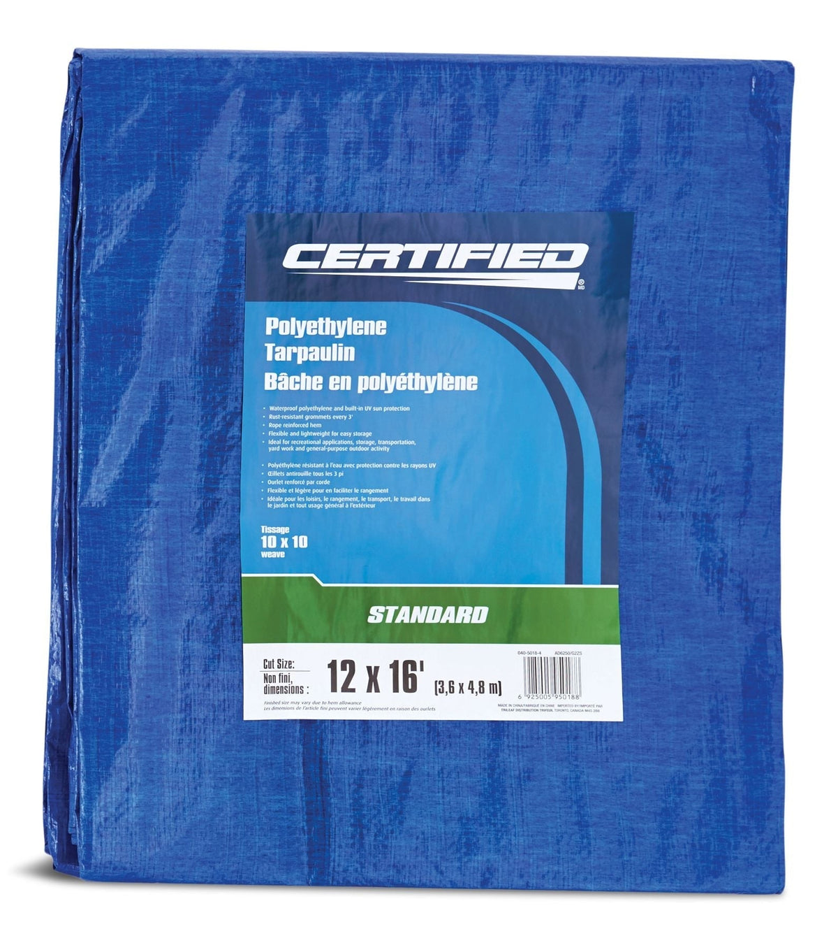 Standard Duty Poly Tarp, Waterproof, 12-ft x 16-ft F3V9 - product image 1