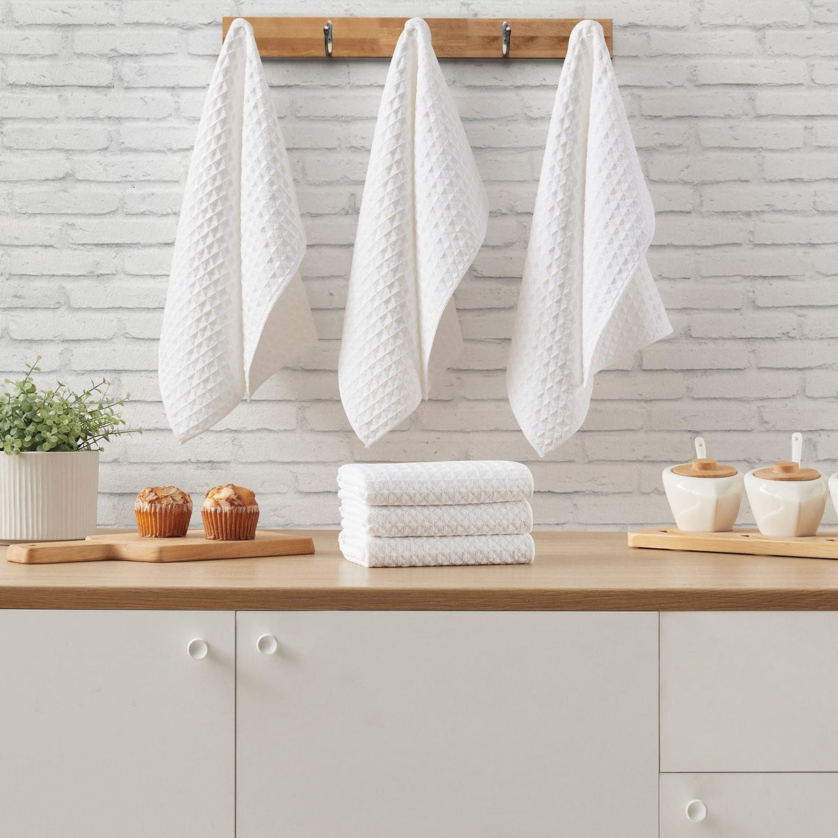 Waffle Microfiber Kitchen Dishcloths, 16-in x 19-in, 6-pk W5Q7 - product image 5