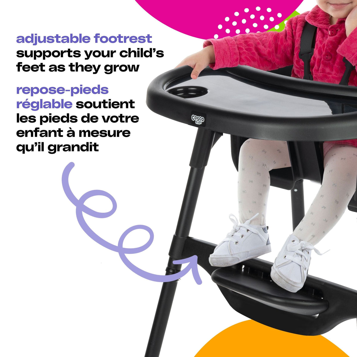 Black Canteen High Chair with Adjustable Footrest X5L6 - product image 1