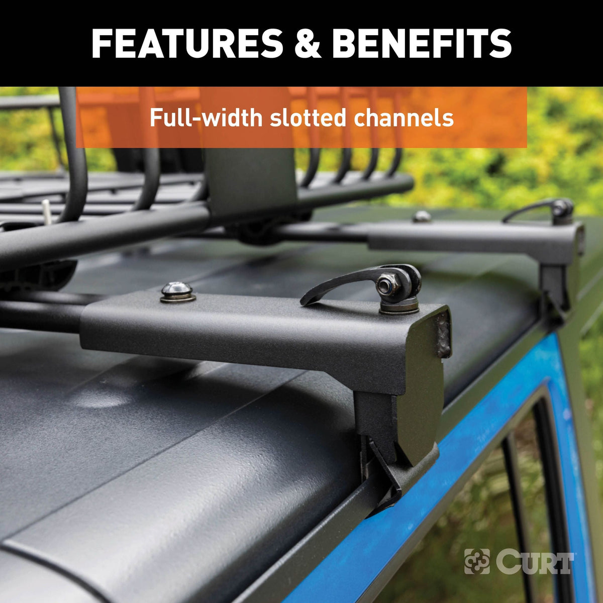 18122 Quick-Release Roof Rack Crossbars, Black Steel, Select Wrangler JK S5F6 - product image 4