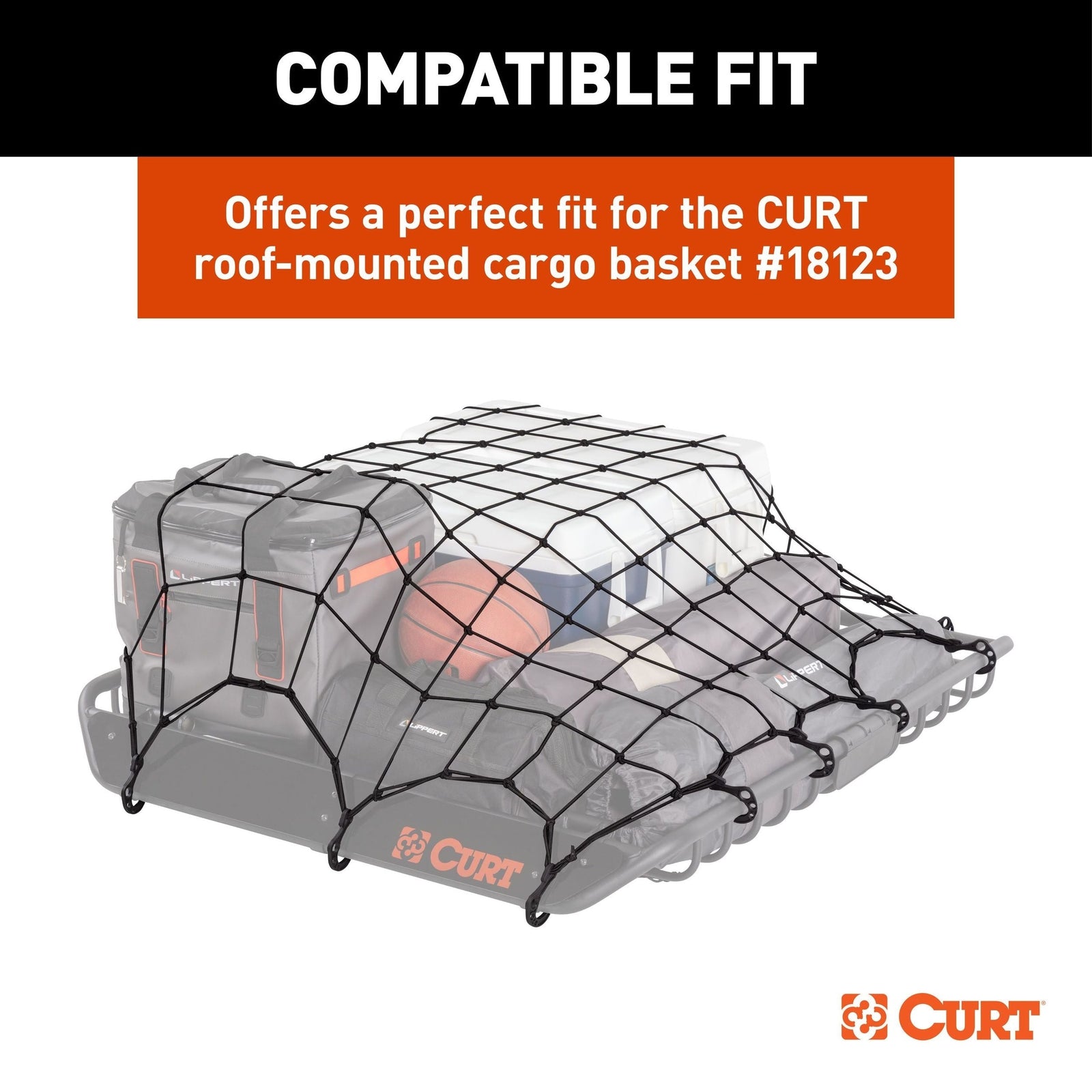 18218 Elastic Cargo Net with Hooks for Roof Basket, 44 x 36-in J8J3 - product image 5