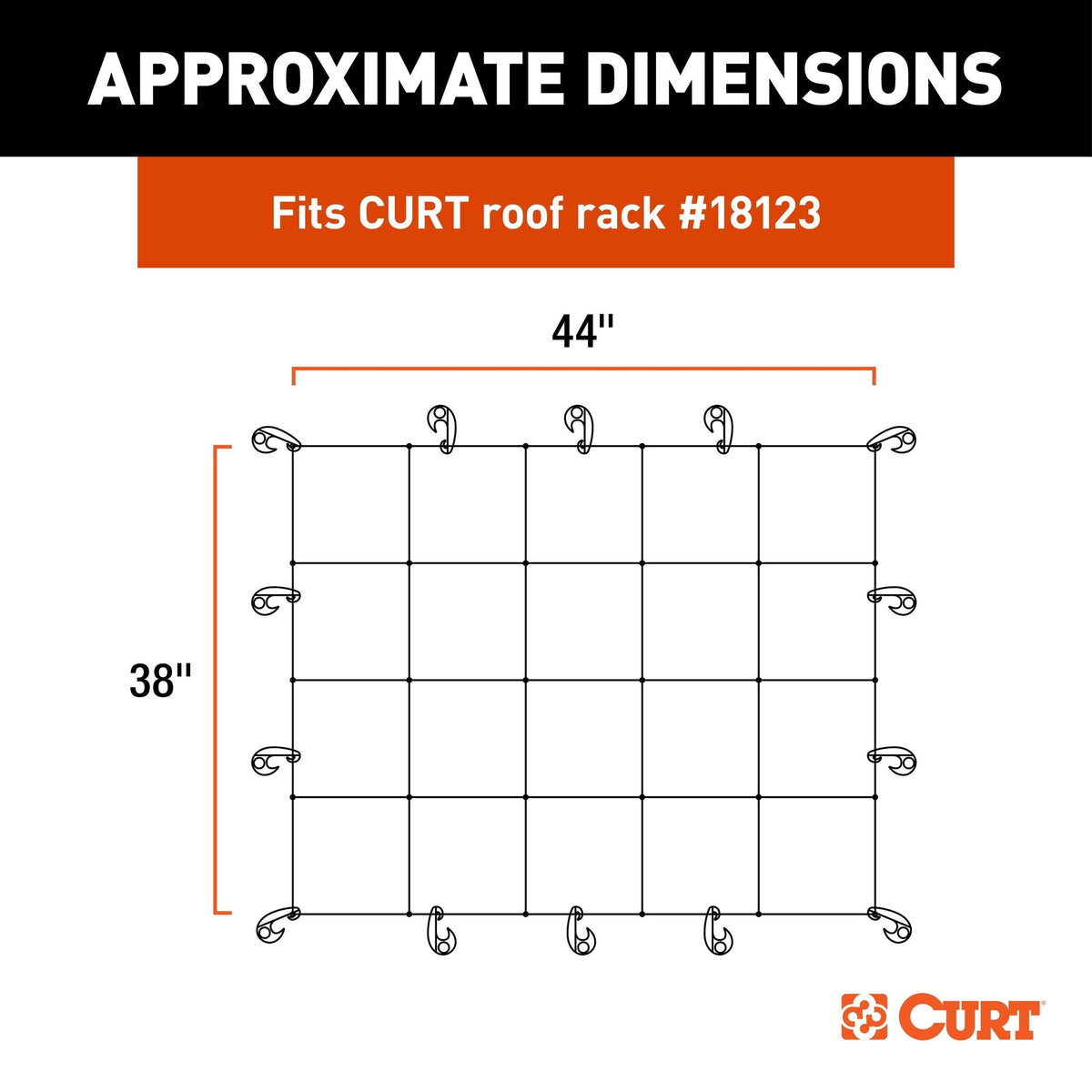 18218 Elastic Cargo Net with Hooks for Roof Basket, 44 x 36-in J8J3 - product image 8