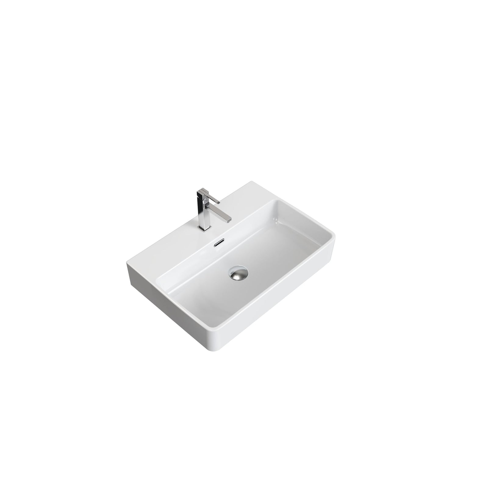 Scratch-Resistant Rectangle Vessel Sink, White, 23.6-in x 16.5-in I9H0 - product image 1