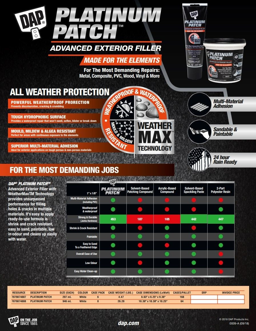 Platinum Patch Advanced Exterior Filler, 207-ml D4C6 - product image 2