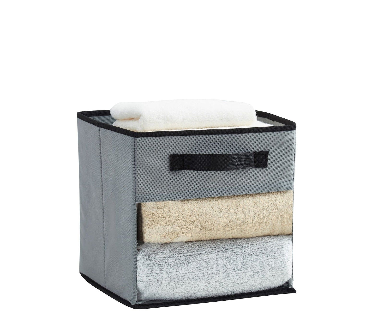 Collapsible Transparent Front Cube, 11-in, 6-pk, Grey U2F7 - product image 1
