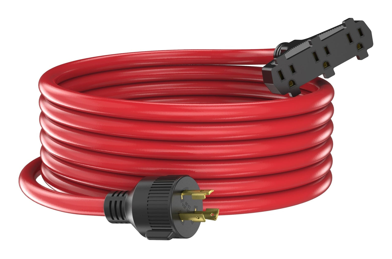 30A 25-ft Triple-Outlet Extension Cord, Red O7W1 - product image 1