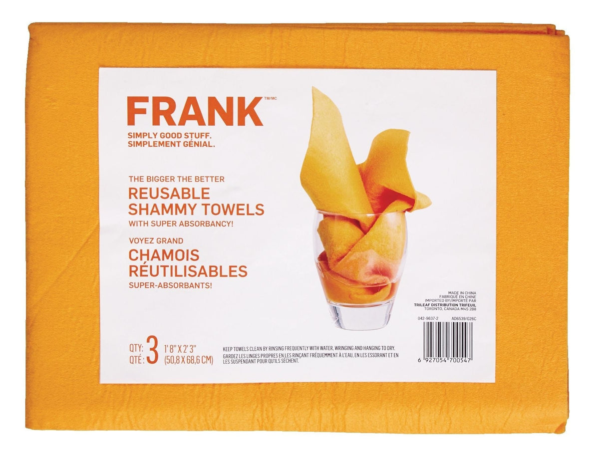 All-Purpose Machine Washable Synthetic Giant Shammy Towel, Orange, 3-pk P4A9 - product image 6