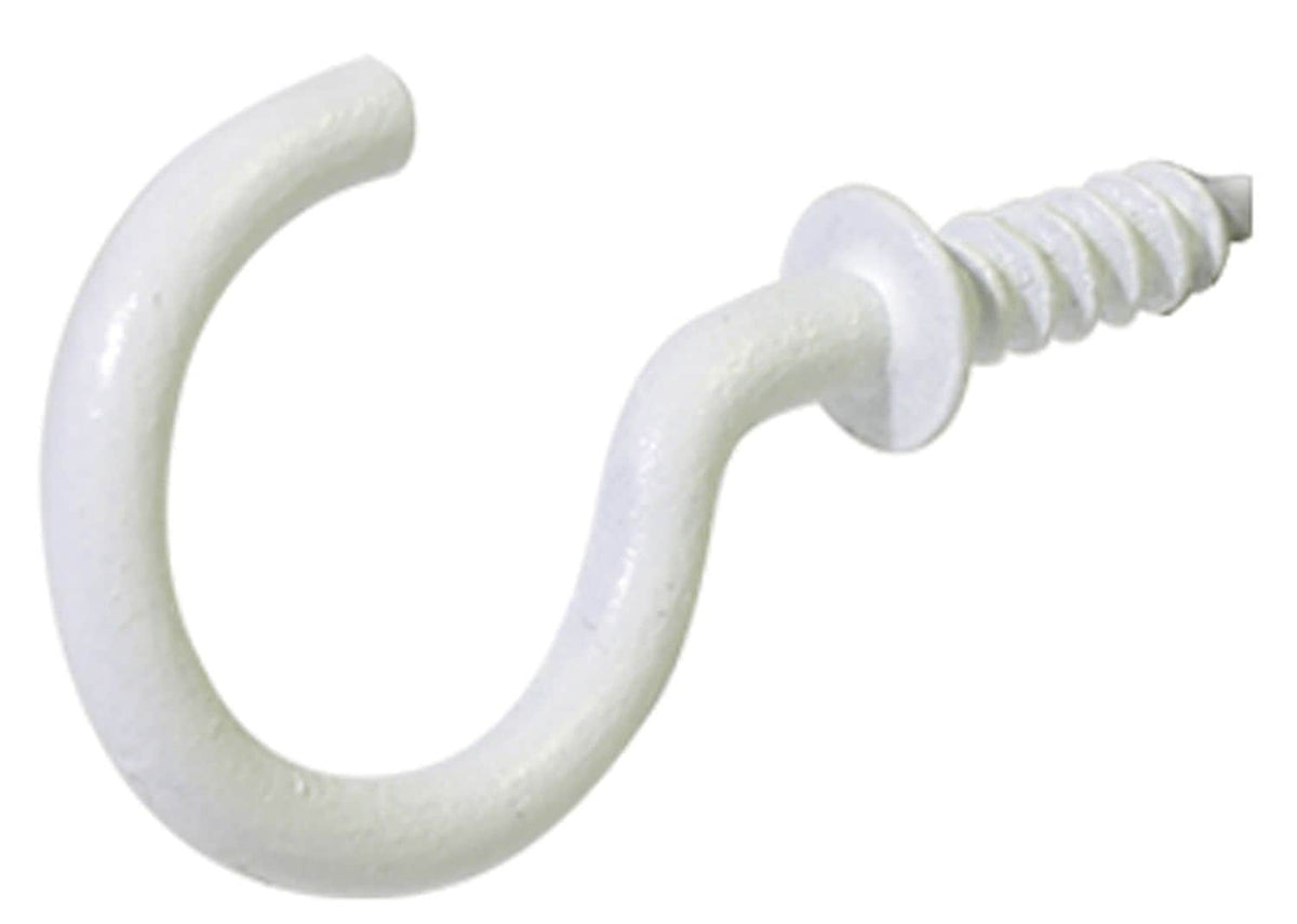 Steel Vinyl Mug Cup Hooks, Screw-In, White, 7/8-in, 40-pk Y0K6 - product image 1