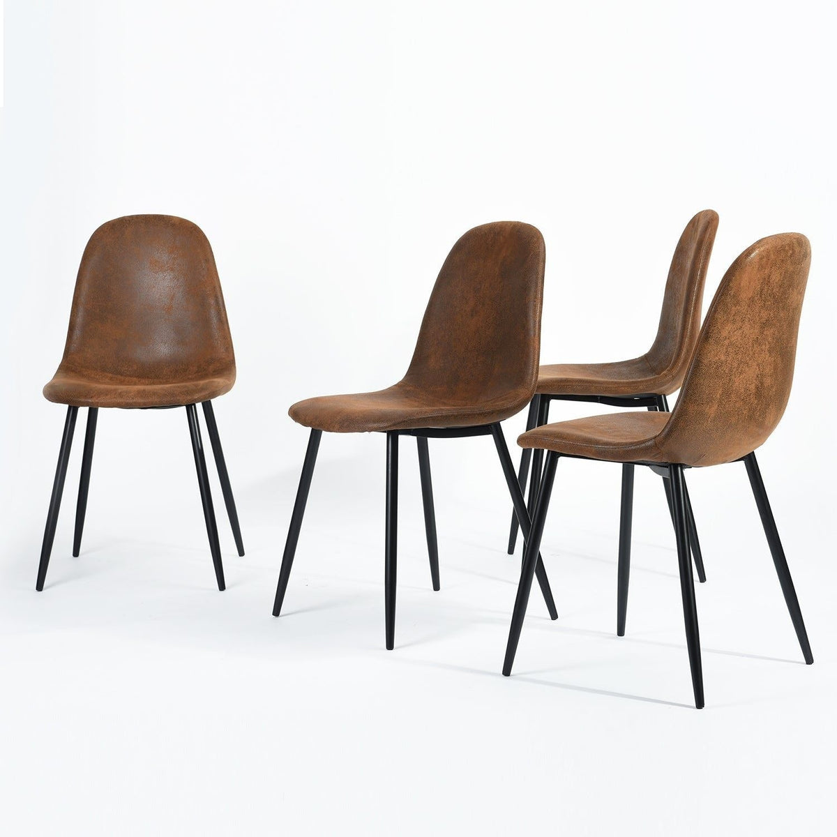 Mid-Century Dining Chairs, Brown Suede, 4-pk F1R5 - product image 4