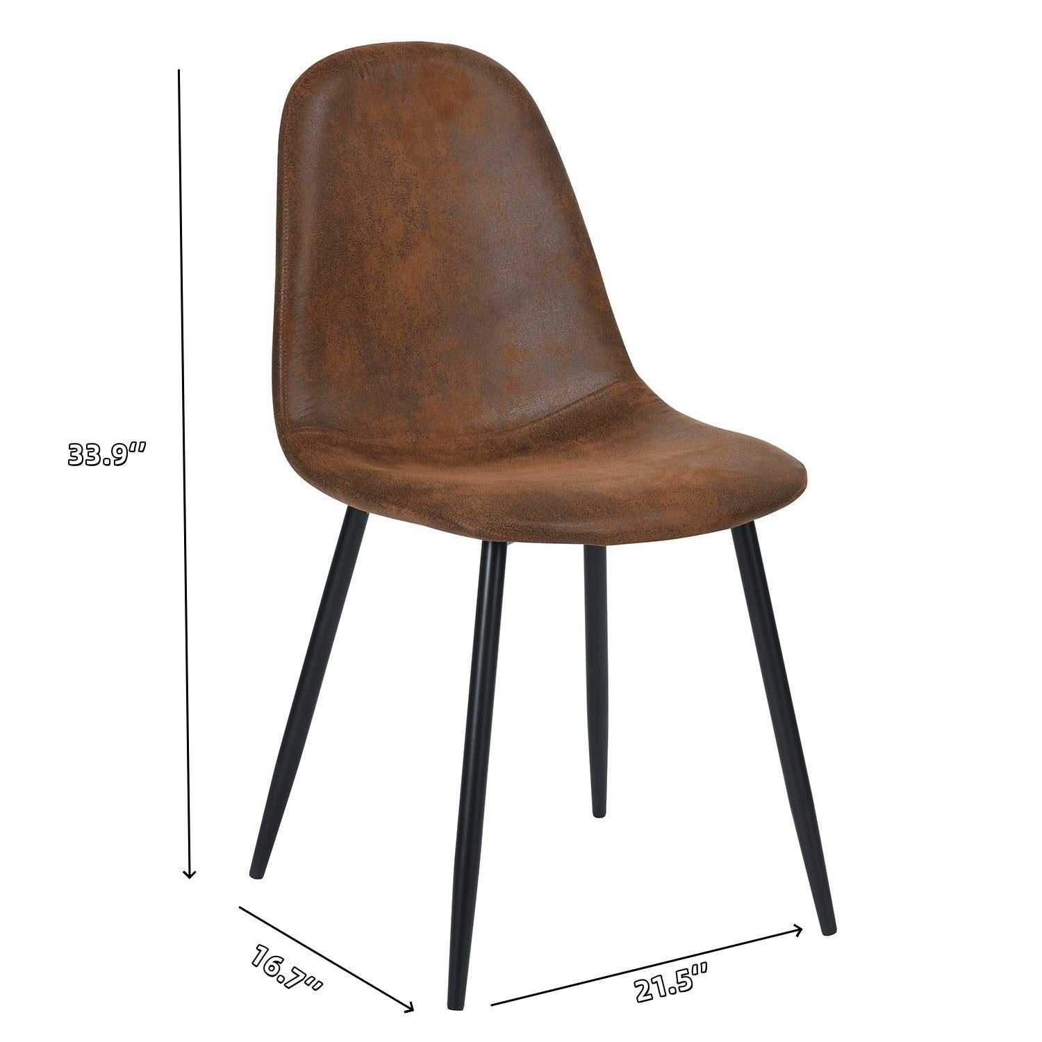 Mid-Century Dining Chairs, Brown Suede, 4-pk F9U1 - product image 8