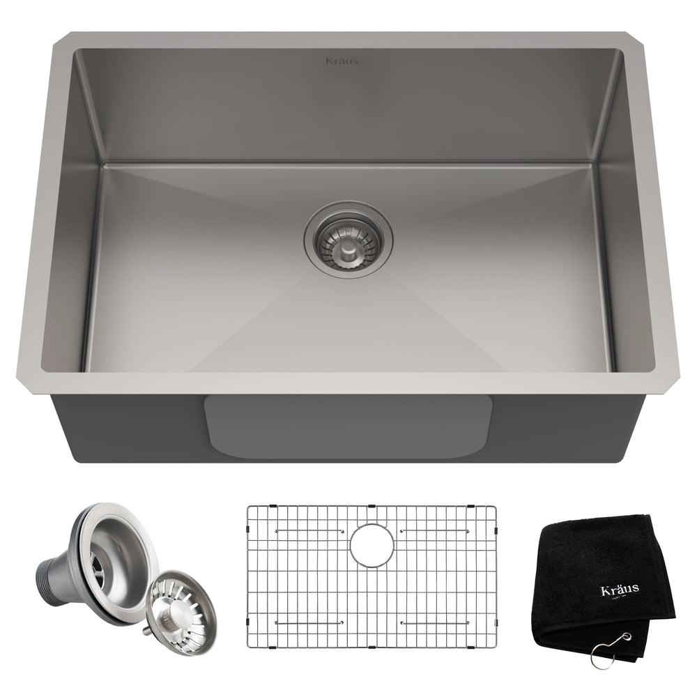 Standard PRO Undermount Stainless Steel Single Bowl Kitchen Sink, 28x19x10-in R8A5 - product image 1