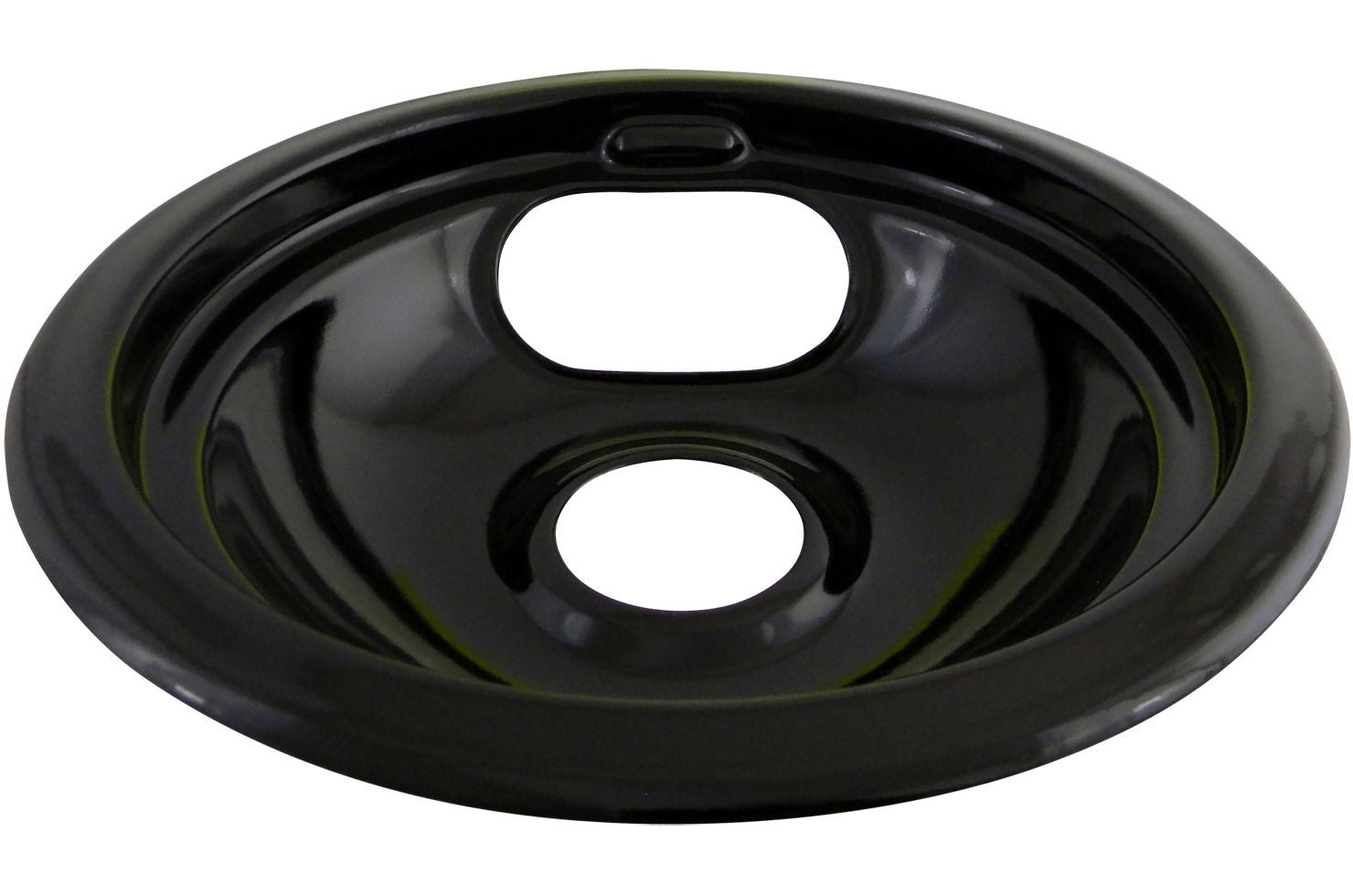 62244 Porcelain Stove Drip Pan with Trim Ring, Dishwasher Safe, Black, 8-in Q7E9 - product image 1