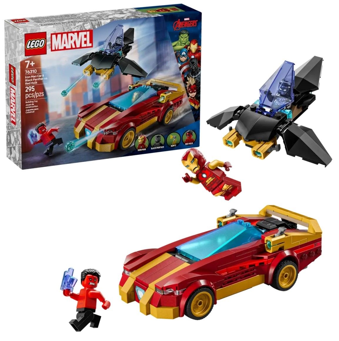 LEGO Iron Man & Black Panther vs. Red Hulk - 76310, 295-pcs, Ages 7+ Q5Z6 - product image 1