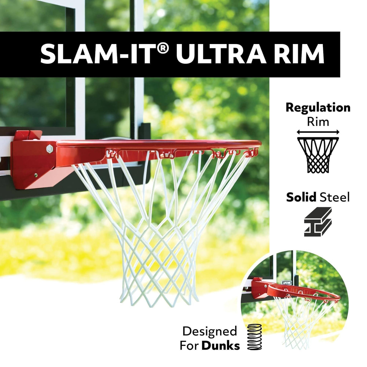 In-Ground Crank Adjust Bolt Down Outdoor Basketball Hoop, 50-in I5D5 - product image 6