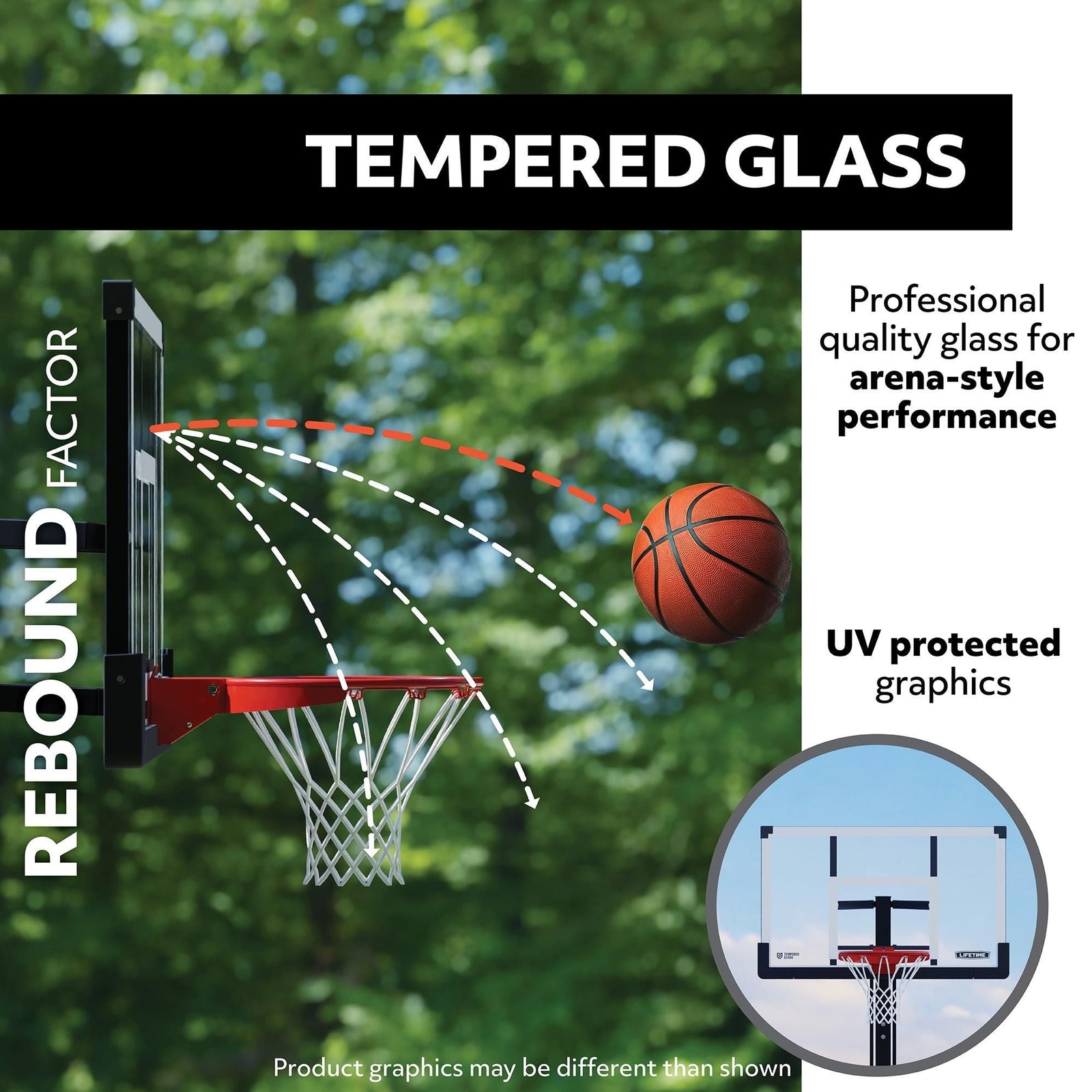 Mommoth Bolt Down Basketball Hoop with 72-in Tempered Glass H5V8 - product image 4