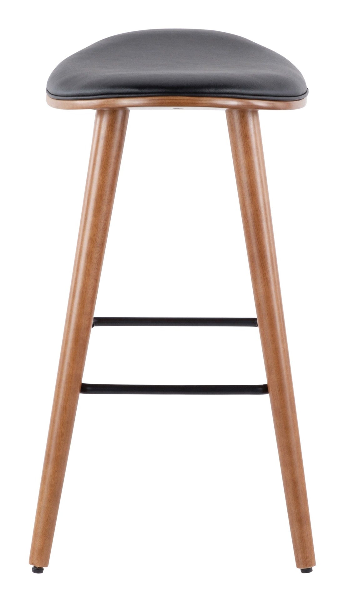 Saddle Wood & PU Leather Seat Counter/Bar Stools (2-Piece Set), Walnut/Black D2T5 - product image 6