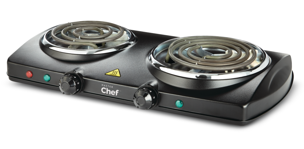 Double Burner Hot Plate, Black, 1500W V7Y4 - product image 1