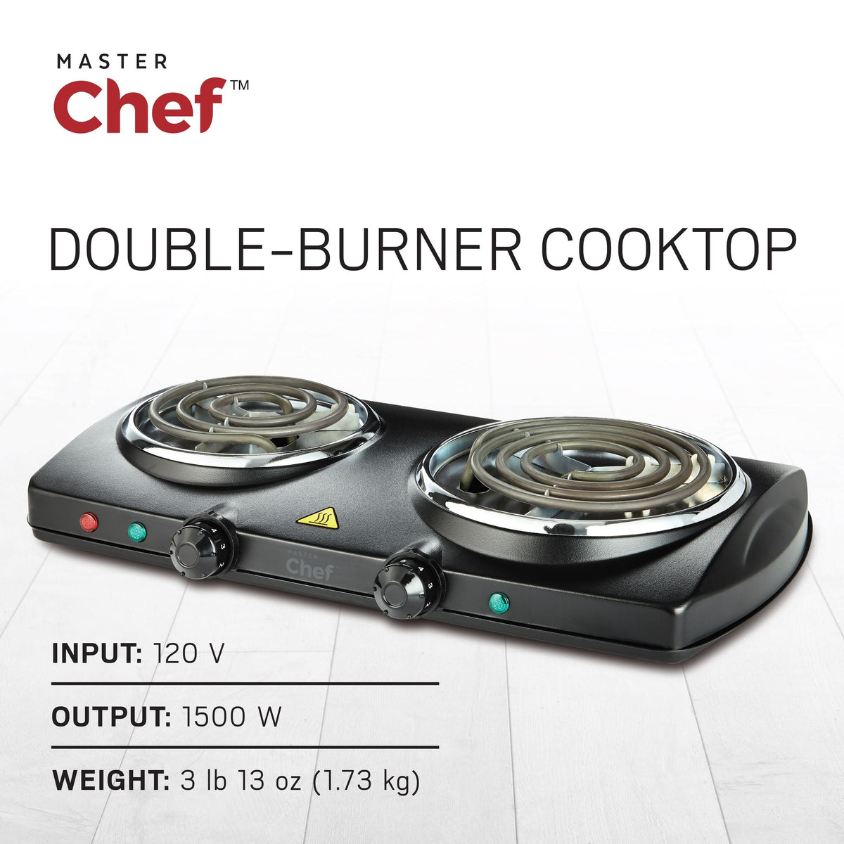 Double Burner Hot Plate, Black, 1500W V7Y4 - product image 4