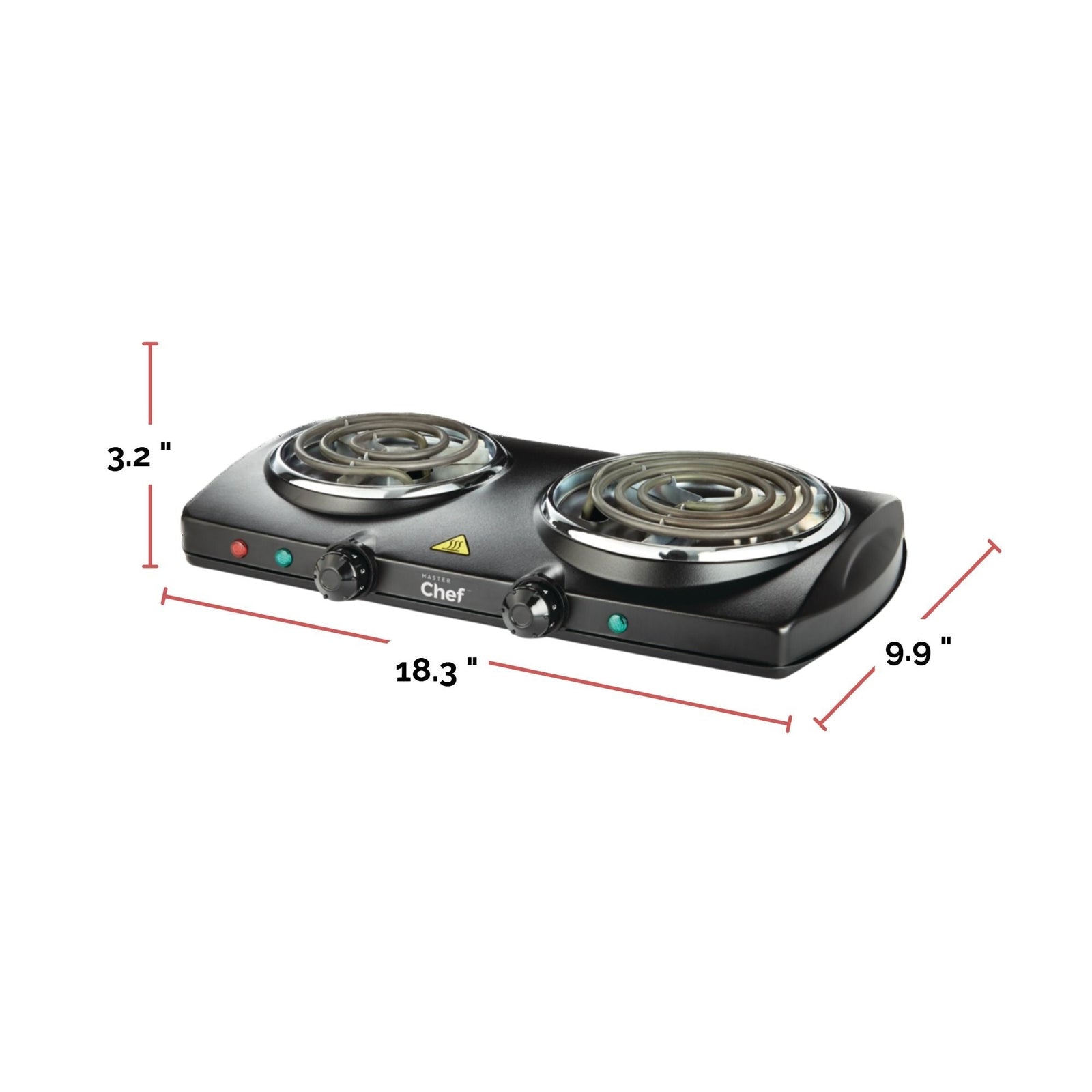 Double Burner Hot Plate, Black, 1500W V7Y4 - product image 5