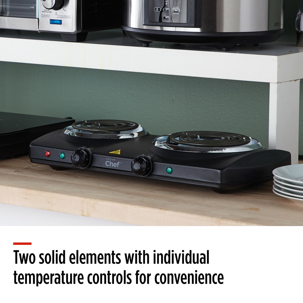 Double Burner Hot Plate, Black, 1500W V7Y4 - product image 6