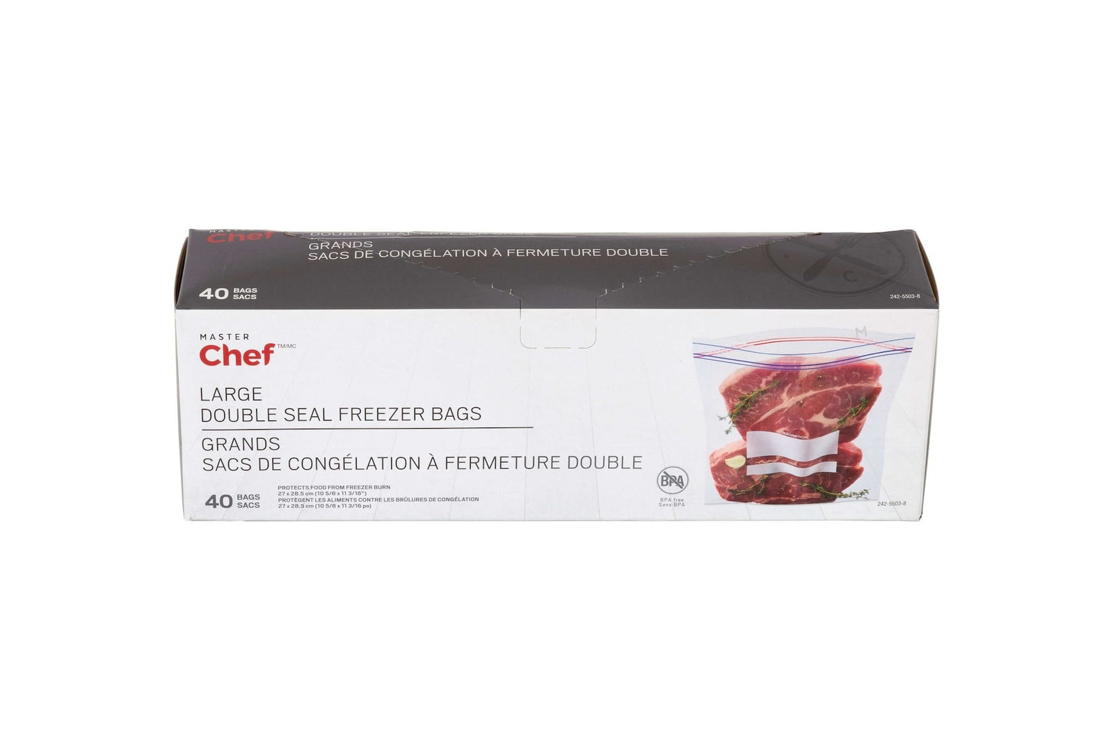 Double Seal Large Freezer Bag, 40-pk W9Z0 - product image 1
