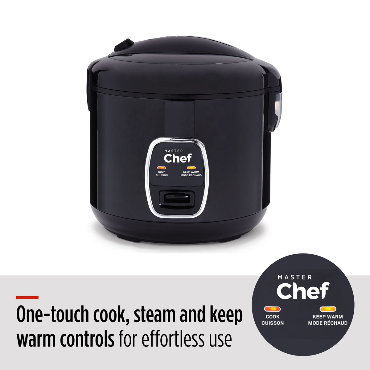 One-Touch Non-Stick Rice Cooker & Steamer, Black, 20 Cups H9N3 - product image 8