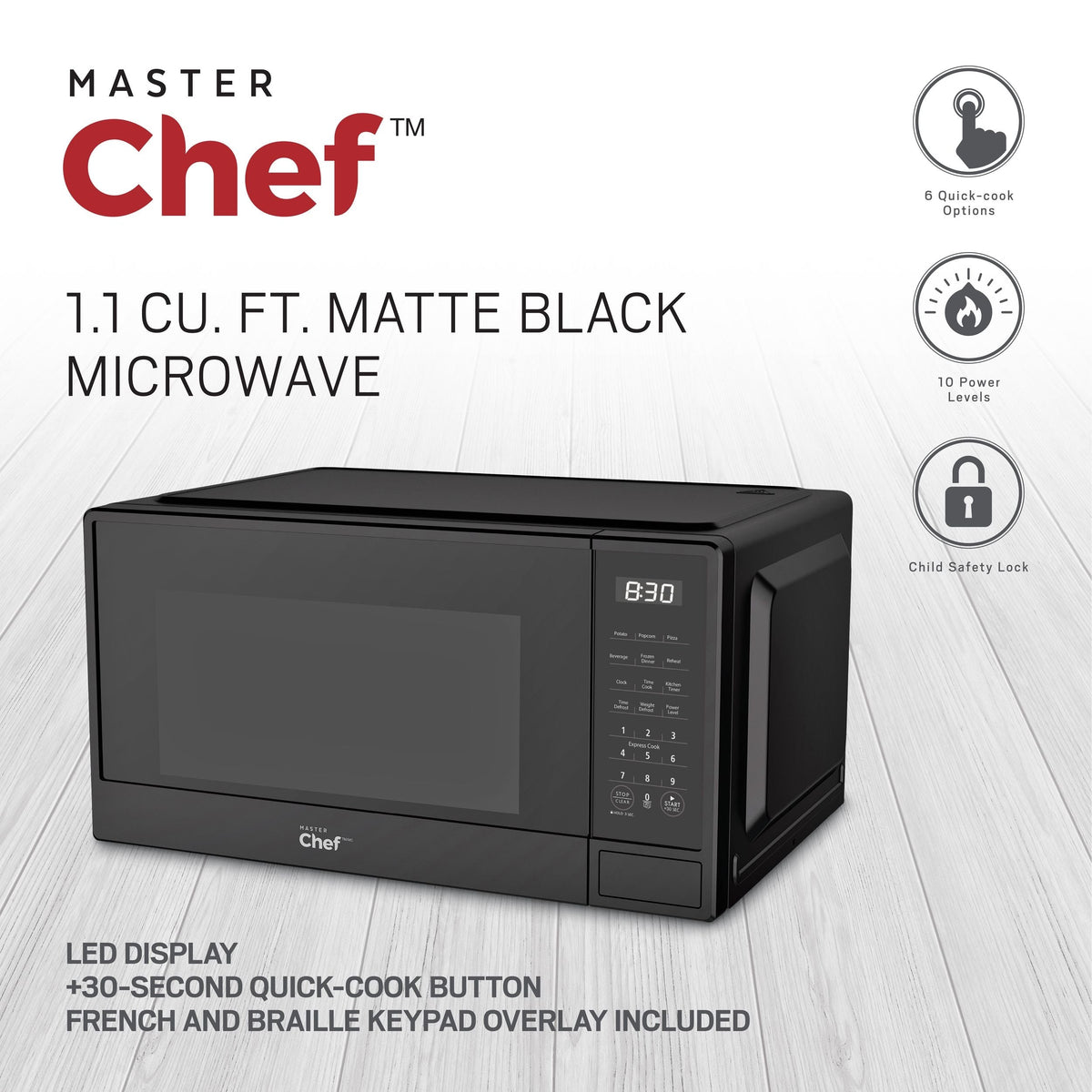 Matte Microwave, Black, 1.1-cu-ft Y0W1 - product image 6