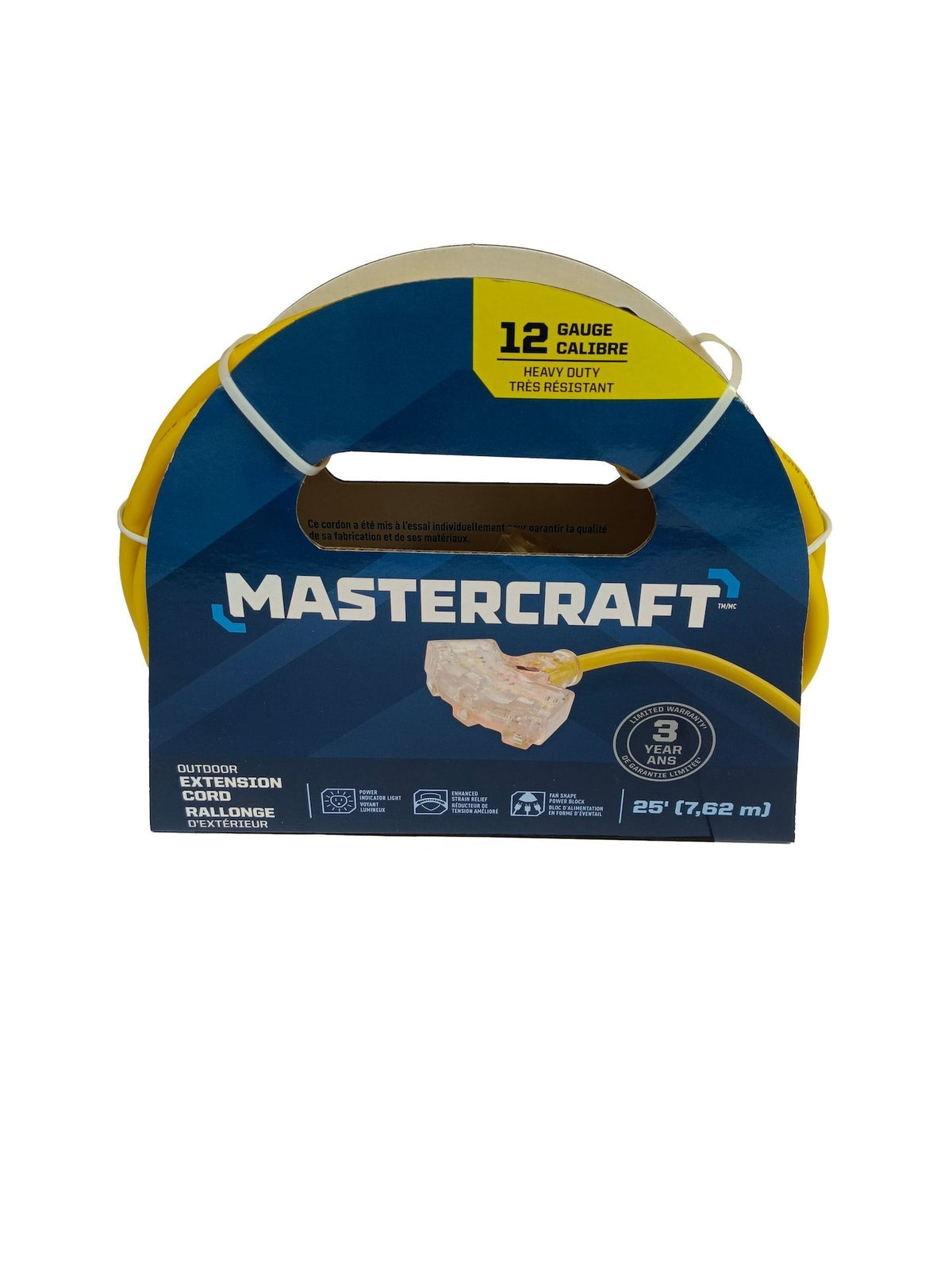 25-ft Outdoor 12 Gauge Extension Cord with Fantail End, Yellow W3S8 - product image 1